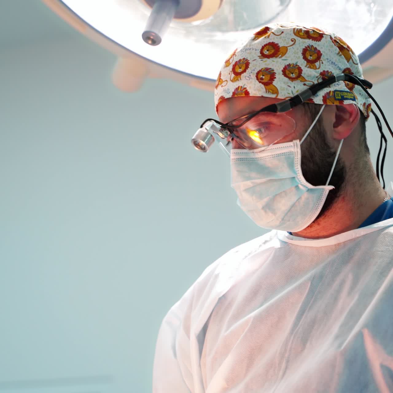 Surgeon working in operating room. Modern medicine