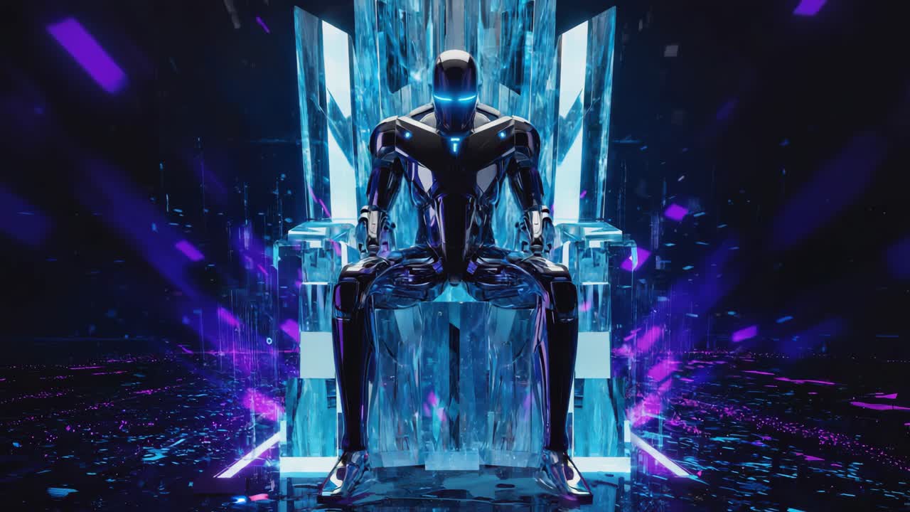 Futuristic Robot on a Throne