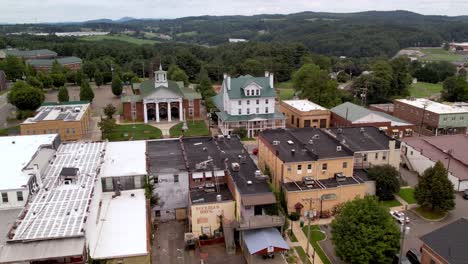 hillsville virginia aerial of downtown and courthouse