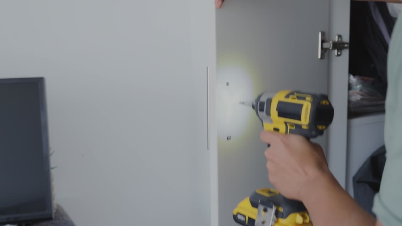 Drilling a Cabinet Door