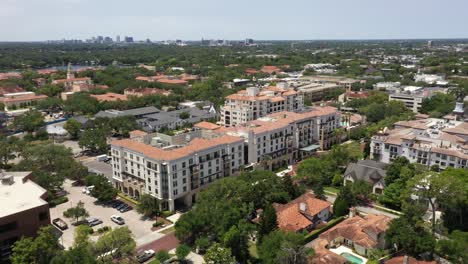 the residences of winter park and the alfond inn hotel in winter park, united states. aerial drone shot