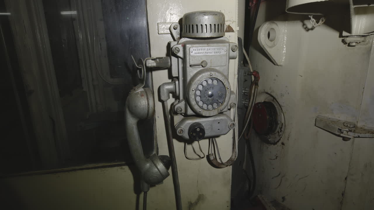 Old Soviet-era Telephone Inside The Reactor Block At Chernobyl Nuclear Power Plant In Ukraine. - closeup shot