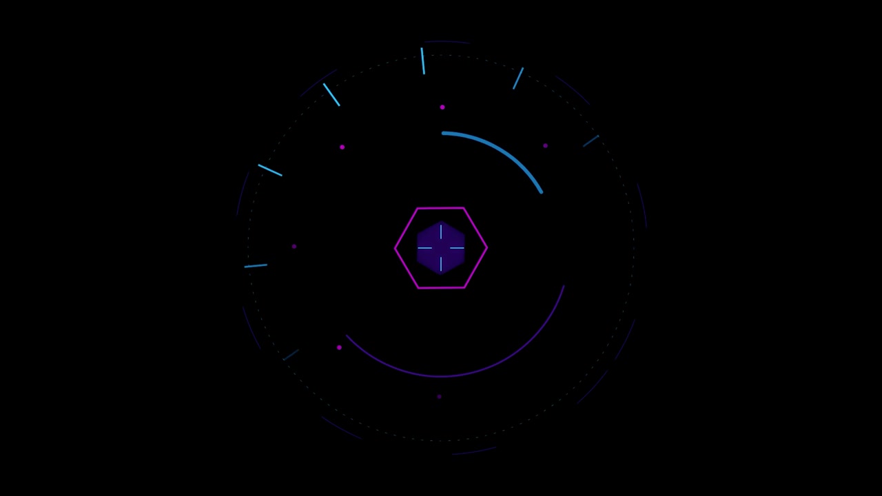 Animated Futuristic Hexagon HUD Interface Element