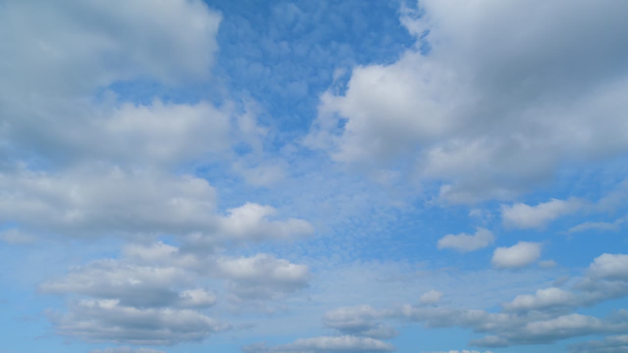 Nature weather blue sky. Clouds with blue light blue sky in horizon. Time lapse.