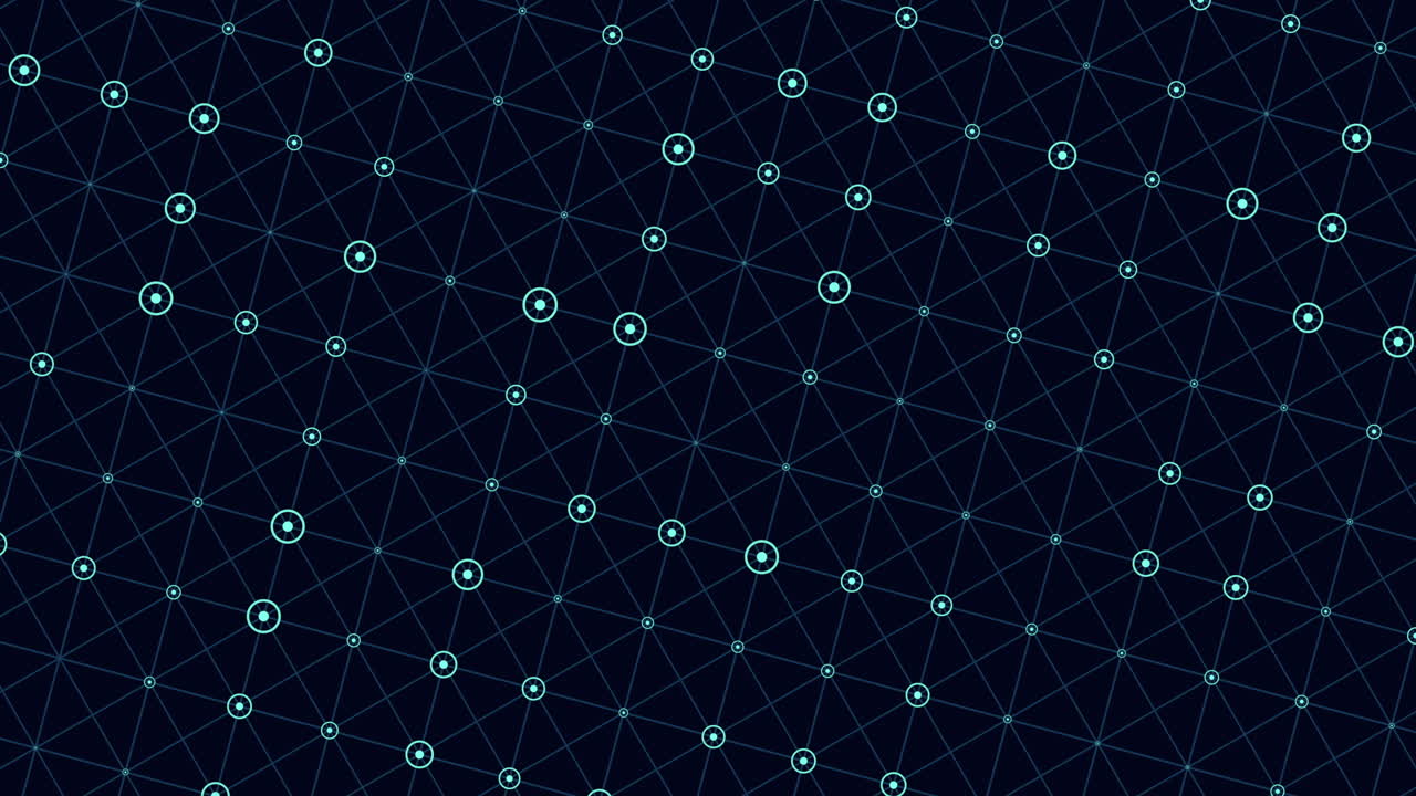 Futuristic technology background showing connected dots and lines forming a network mesh, ideal for themes of data, blockchain, internet, cybersecurity, and AI