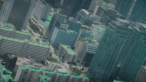 rotating shot of skyscrapers in seoul