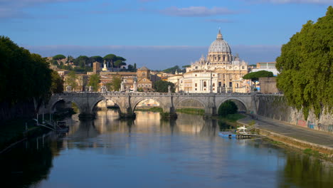 rome skyline with st peter basilica of vatican