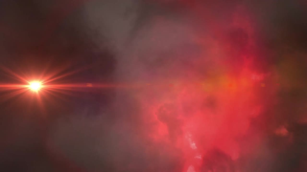 번개가 치고  ⁇ 은 별이 움직이는 천둥의 애니메이션