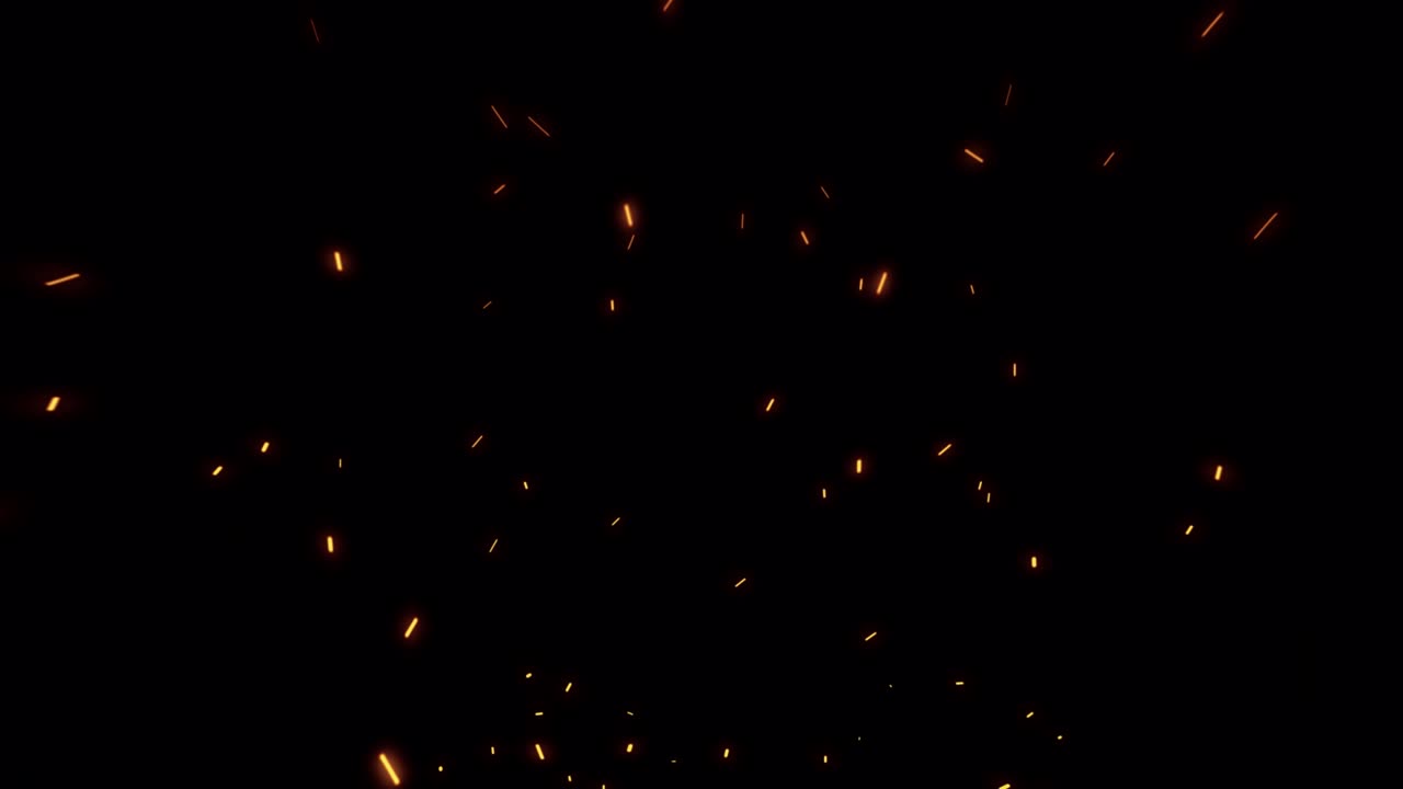 bucle sin fisuras de humo fuego chispas que suben flujo de partículas de polvo ardiendo chispas calientes fluyendo al azar en fondo negro. para superponer su metraje cinematográfico. renderizado aislado transparente con canal alfa