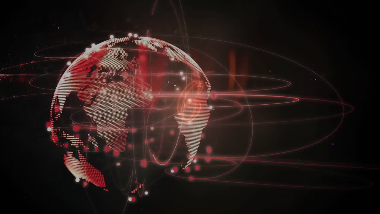 animación de la red de conexiones en todo el mundo sobre un fondo negro