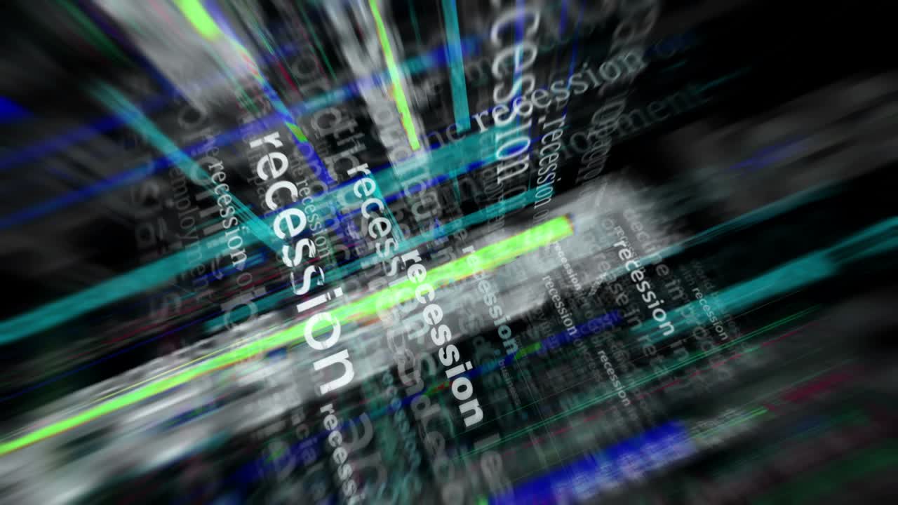 News titles media with recession seamless looped screens