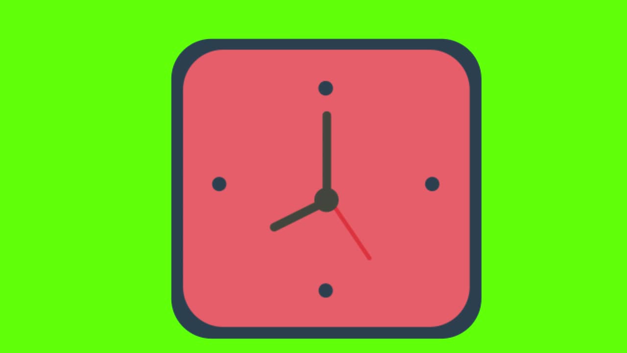 vector design of a clock on a green screen background