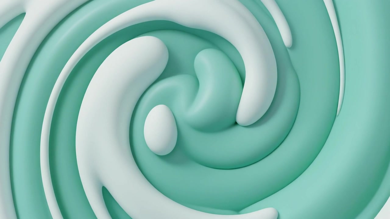 Texture liquida astratta vorticosa verde menta e bianca