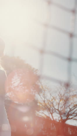 active sportswoman playing tennis