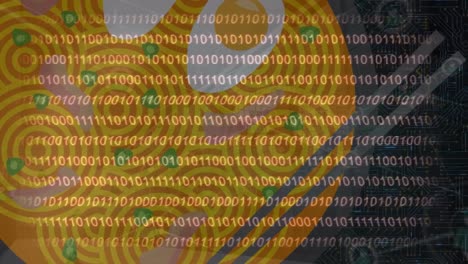 Animation of data processing over ramen icon