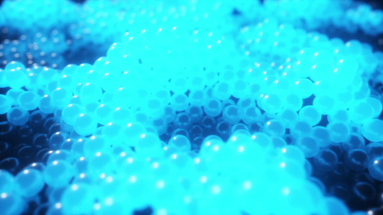 Abstract Glowing Blue Spheres