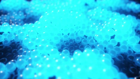 esferas azules brillantes abstractas