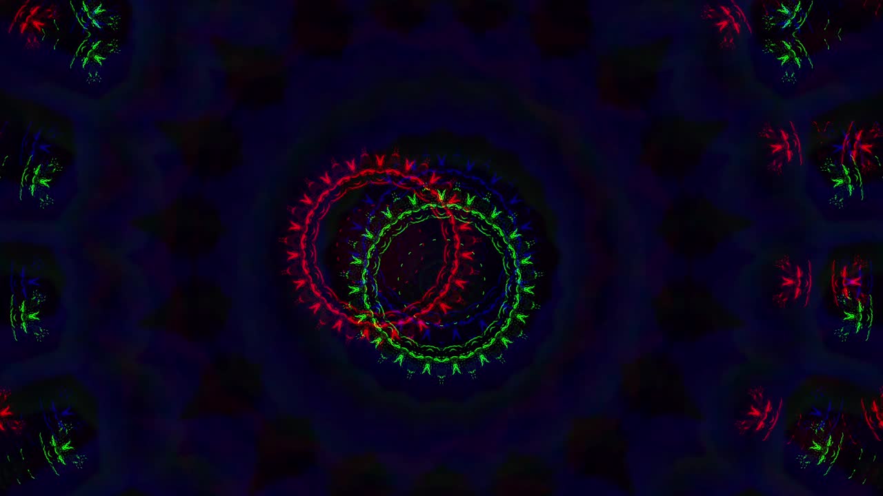 Sfondo astratto 4K. Loop dinamico e fantasioso in movimento. Caleidoscopio