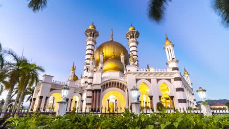 beautiful mosque in kuala kangsar, malaysia during blue hours