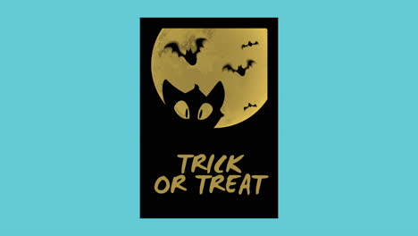Trick-Or-Treat-with-cat-and-bats-in-night