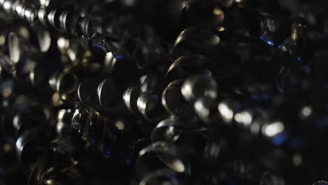 close-up view of metal shavings