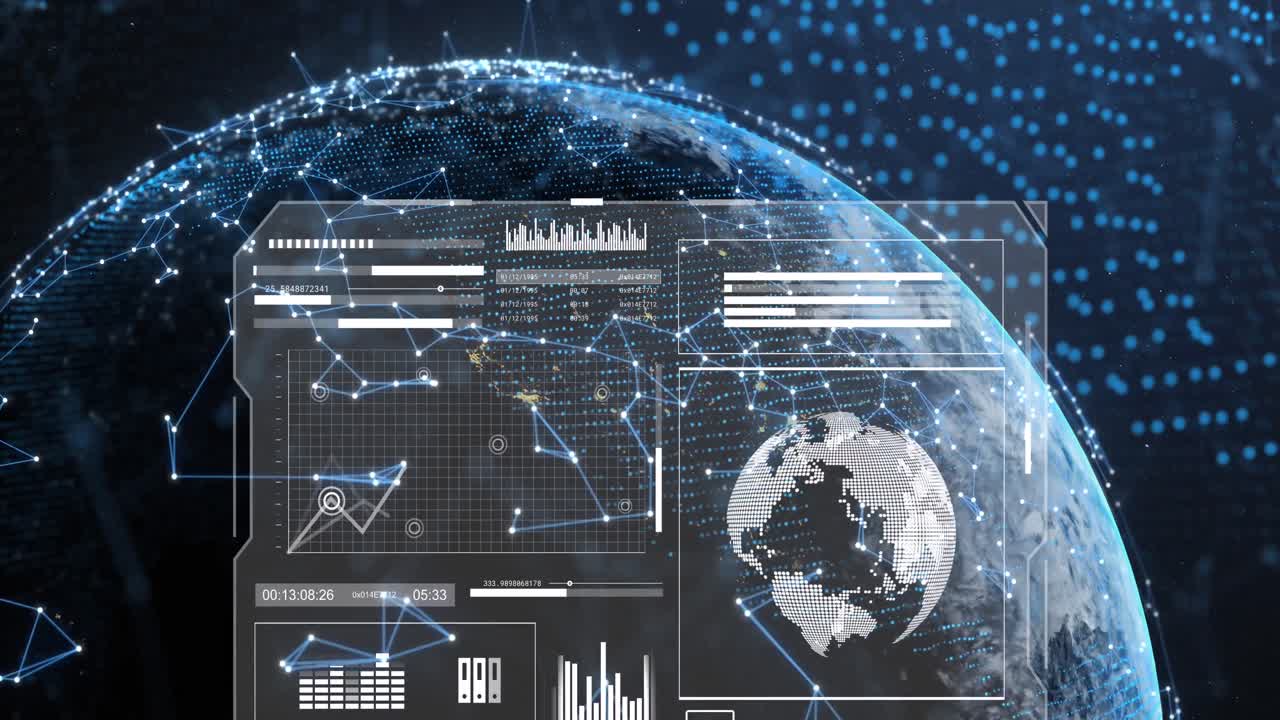 Animation of data processing over globe