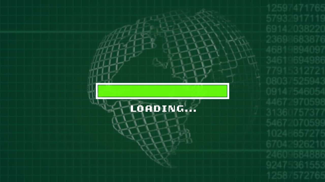 Animation of data loading bar over data processing