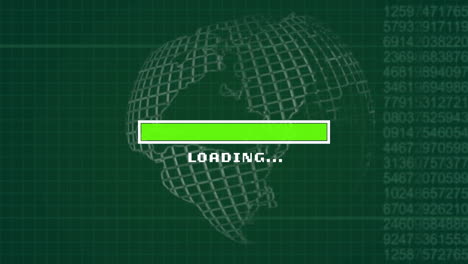 animación de la barra de carga de datos sobre el procesamiento de datos
