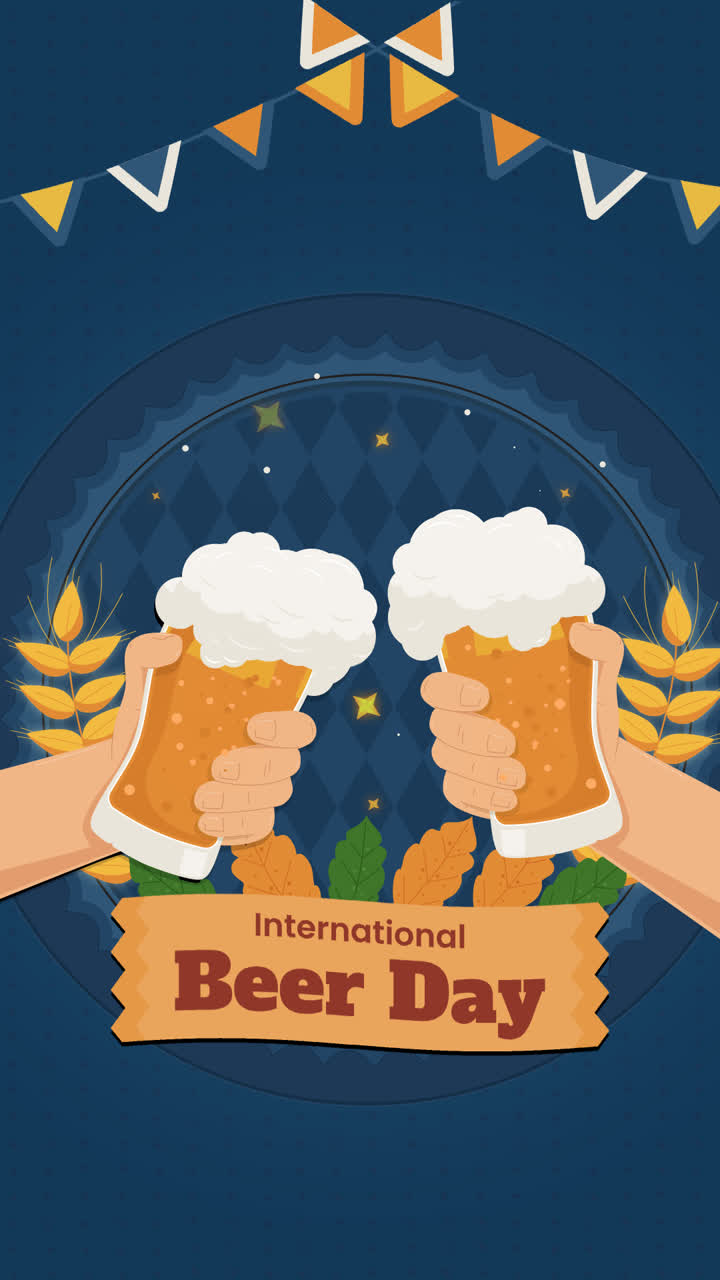 Motion Graphic of Flat illustration for international beer day celebration