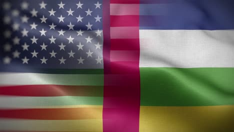 usa central african republic flag loop background 4k