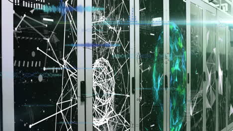 animación del procesamiento de datos informáticos a través de servidores informáticos