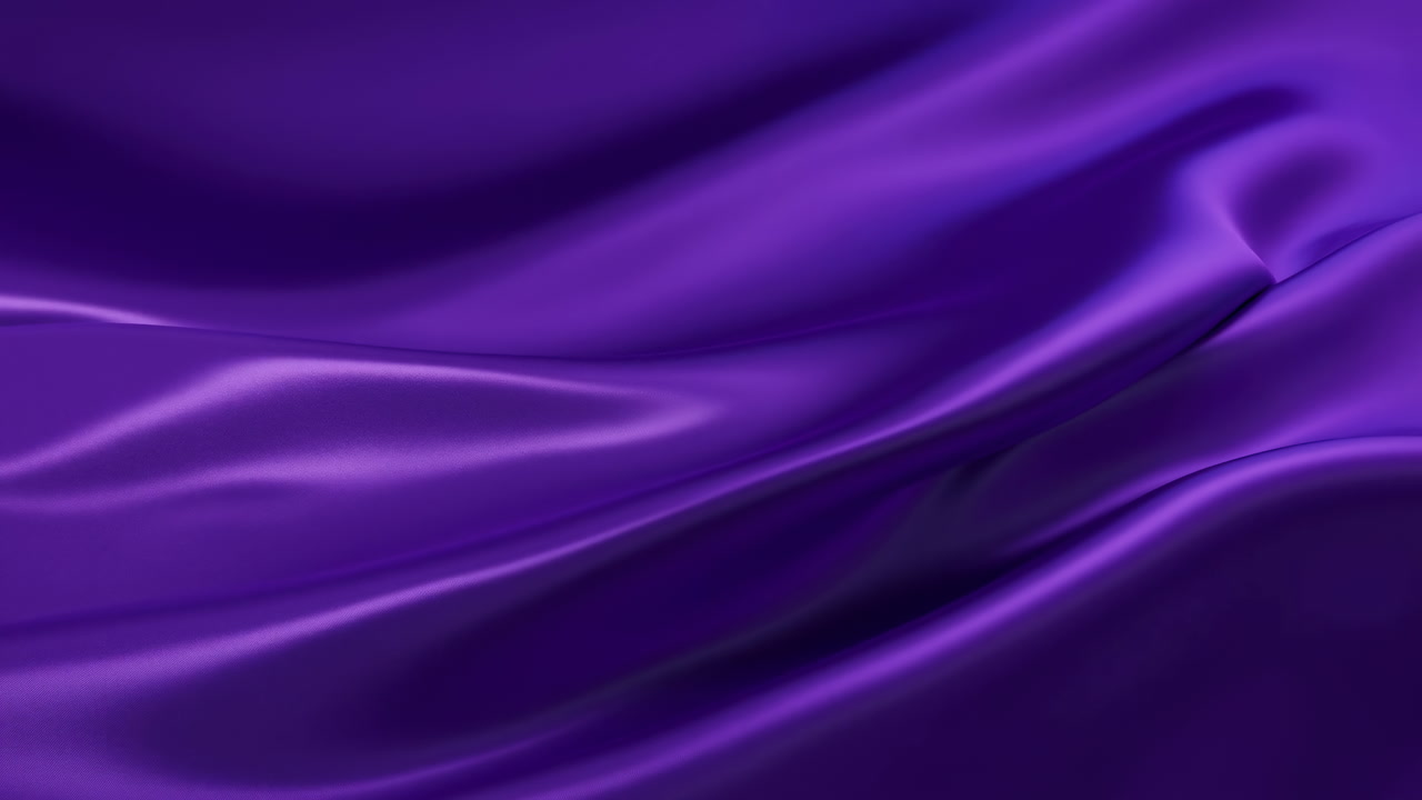 Purple Satin Fabric Flowing Across Frame, Luminous Glossy Folds Evoke Luxury And Motion Ideal Background