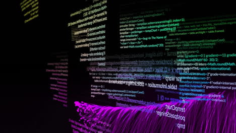 animation of data processing over black background