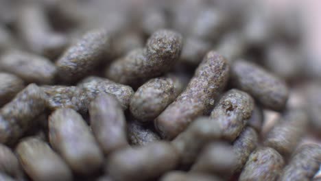 light sweep across macro animal pet food pellets dramatic and isolated cinematic