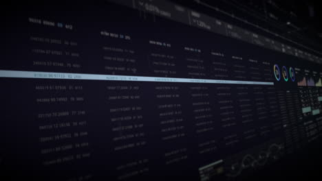 computer screen displaying data