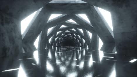 flying through a luminous neon corridor