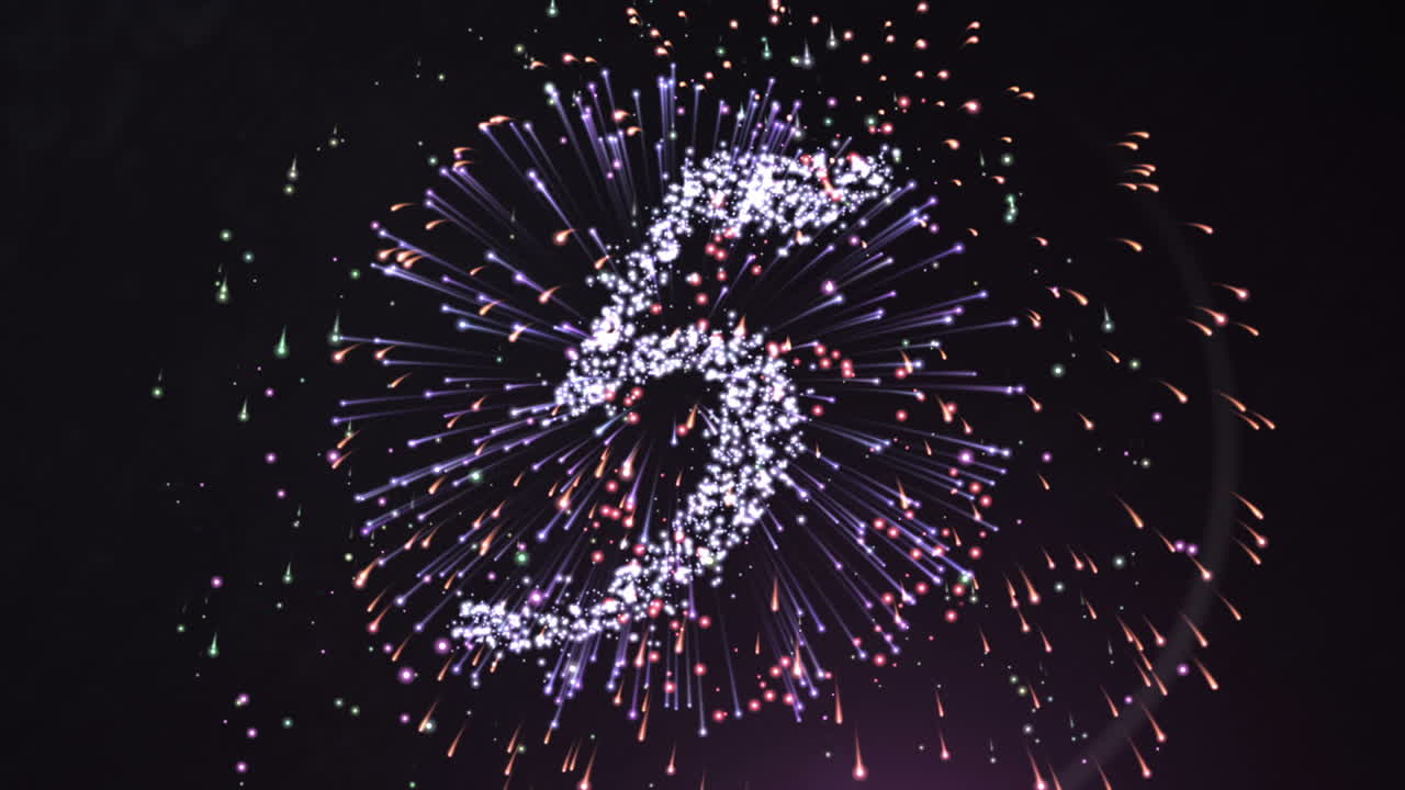 Firework style countdown for the new year