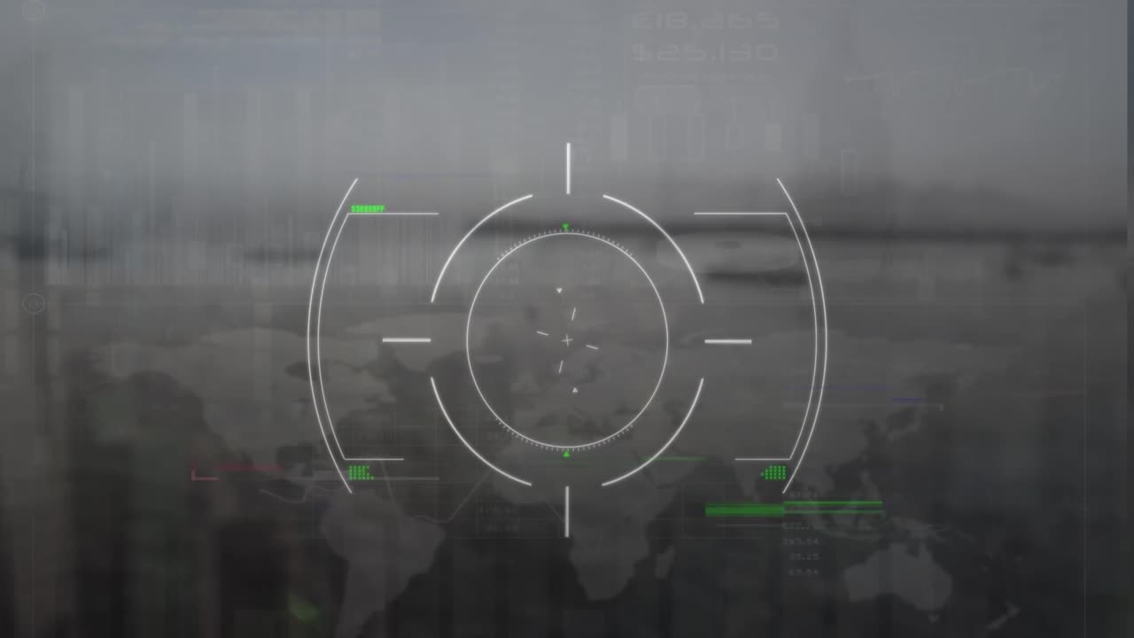 여성에 대한 범위 스캐닝과 데이터 처리의 애니메이션