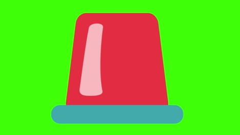 red emergency signal on a green screen background