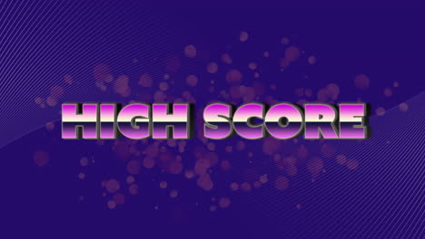 animation of high score text over spots on purple background