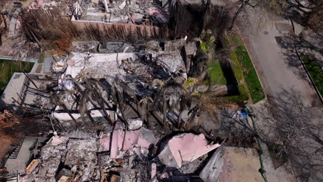 aerial view of houses destroyed by fire