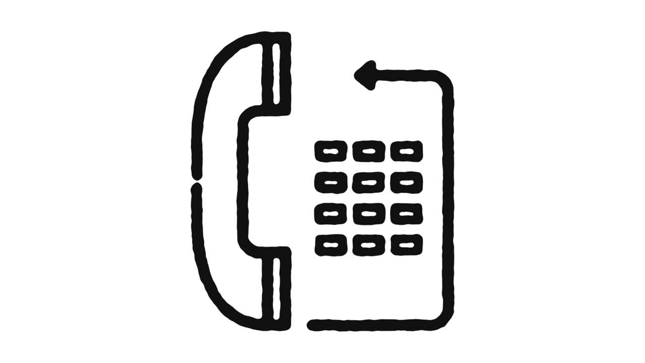 Telephone Icon Animation Footage & Alpha Channel