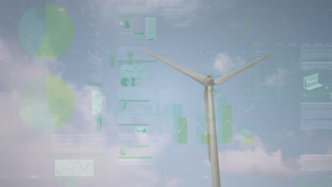 Composite-video-of-screens-with-statistical-data-processing-against-spinning-windmill