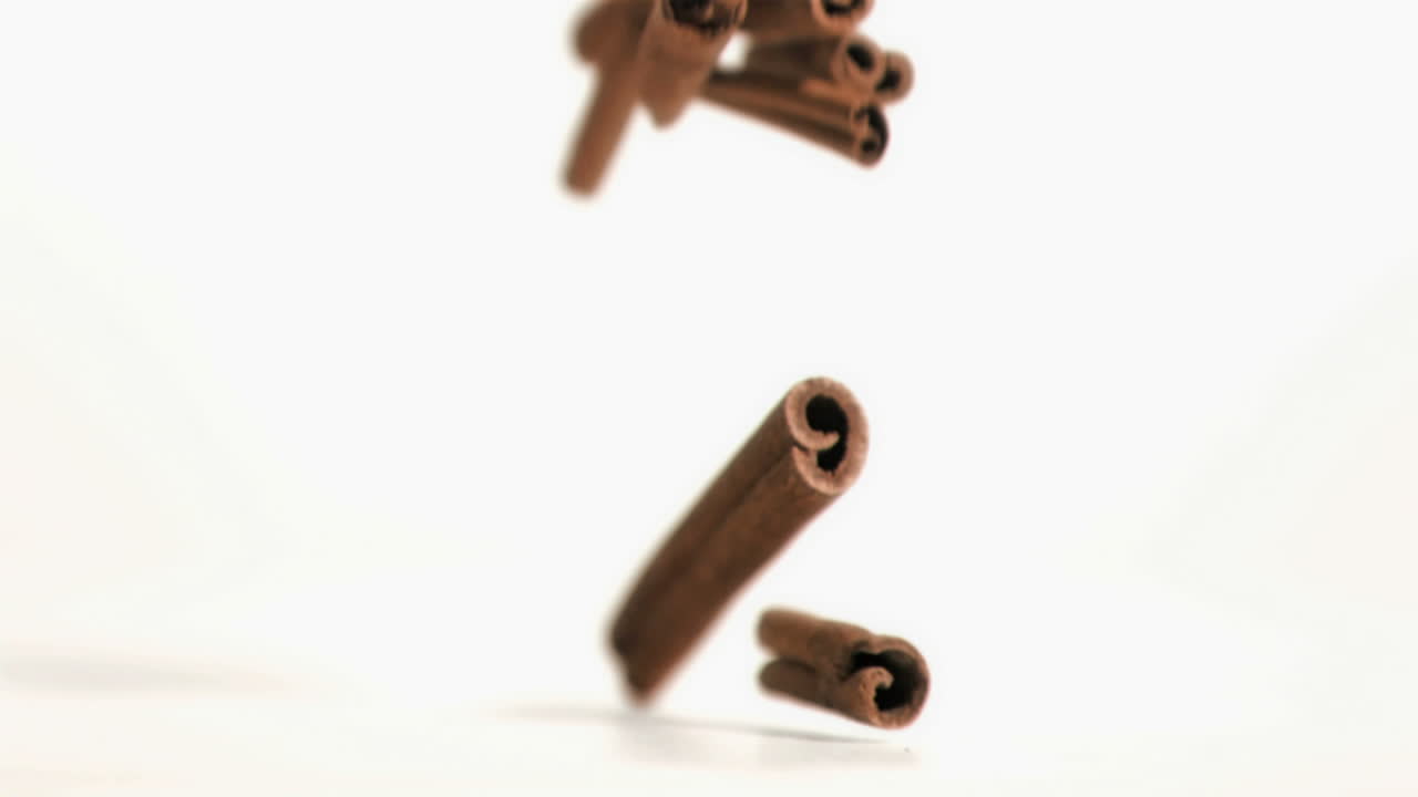 Cinnamon falling in super slow motion