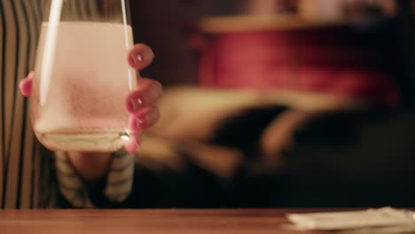 dissolving a tablet in water