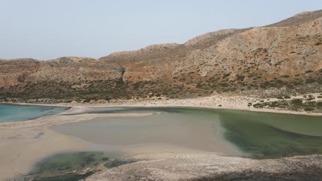 aerial video of isolated balos beach covered with white sand