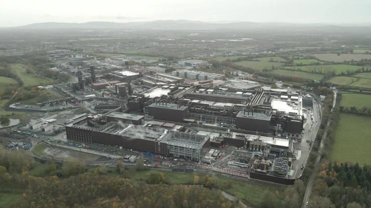 Intel Computer Chip-produktionsanlæg ved Collinstown Industripark, Leixlip, Kildare, Irland