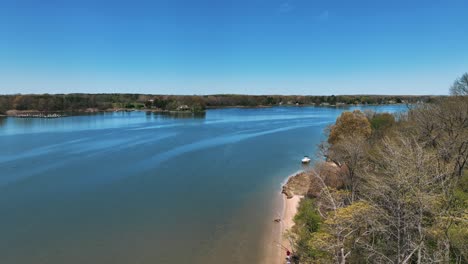 idyllic blue river of wye creek on the eastern shore of maryland, united states