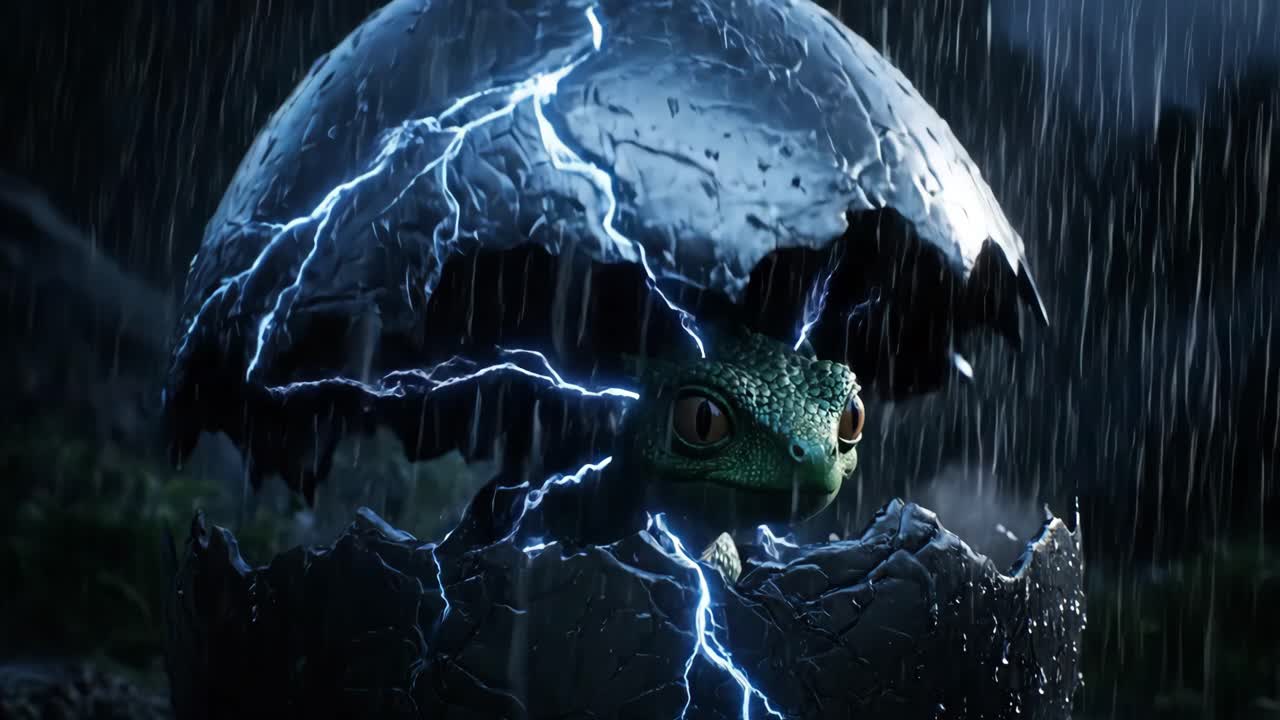 Dragon Egg Hatching in a Storm
