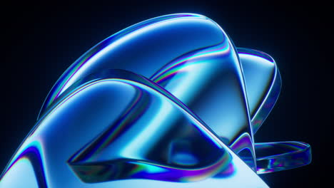 abstract blue glass geometry background, 3d rendering.
